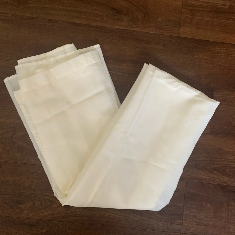 NWOT Slippery Satin Like Fabric Shower Curtain In Cream 70 X 73” 100% Polyester